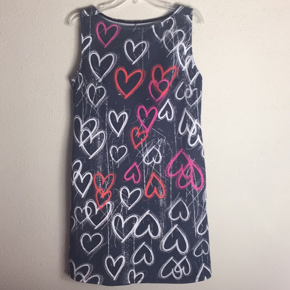 Citi Life Knit Heart Print Sleeveless Sheath Dress